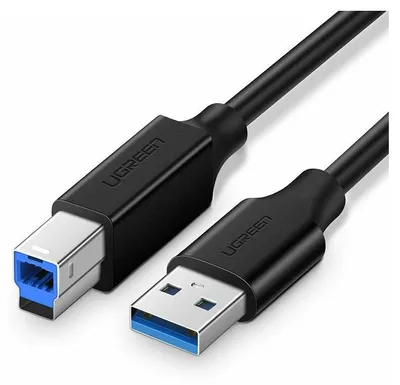 Image de Câble d'imprimante USB 3.0 A-B UGREEN US210, Adaptateur de câble USB 1m noir