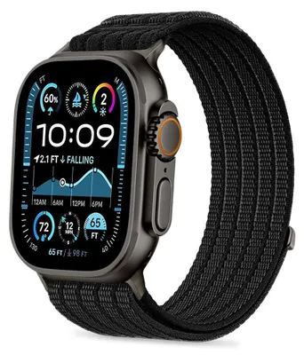 Obrázek produktu pro Sportovní řemínek Tech-Protect z nylonu pro Apple Watch 8 / 9 / 10 / 11 / SE / Ultra, velikost 44/45/46/49 mm, černý