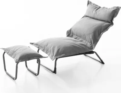 Produktbild von Chillroi verstellbarer Stuhl inkl. Hocker Sonnenliege Polster Gartenliege