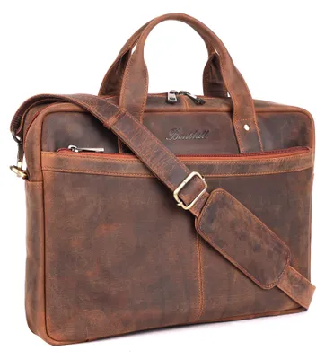 Produktbild von Benthill Laptoptasche Echt Leder I Aktentasche für Laptop I Umhängetasche für Notebook I Damen und Herren Tasche I Echtleder Notebooktasche