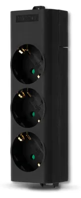 Produktbild von REV Steckdosenleiste - Mehrfachsteckdose ohne Kabel 3-Fach, 3680W, schwarz