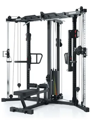 Produktbild von ATLETICA Xtria | Kabelzugstation | 206 cm Höhe | Cross-Over-Kabelzug mit Lat- und Ruderzug | 125kg Gewichtsblock | abnehmbare Hantelbank