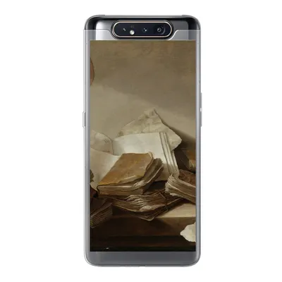 Produktbild von MuchoWow® Handyhülle Schutzhülle Hülle für Samsung Galaxy A80 Stilleben mit Büchern - Gemälde von Jan Davidsz. de Heem Silikon Softcase Handy Hülle - Schutzdeckel