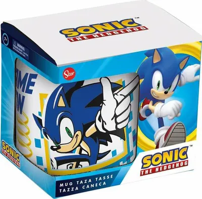 Produktbild von Stor Sonic, Einzelbild, 0,325 l, Becher, Universal, Weiß, Blau, Schwarz, Gelb, Keramik