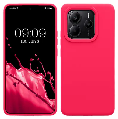 Produktbild von kwmobile Handyhülle für Xiaomi Redmi Note 14 5G (Nicht für 4G) Hülle - Case Silikon - Kabelloses Laden - Schutzhülle Cover in Neon Pink
