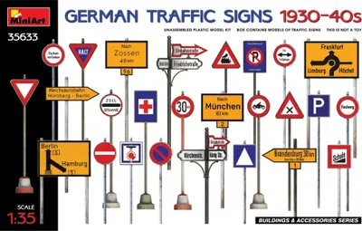 Produktbild von MiniArt 1:35 Deutsche Verkehrszeichen 1930-40 Plastik Modellbau