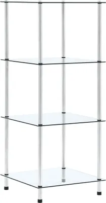 Obrázek produktu pro 4patrová police průhledná 40 × 40 × 100 cm tvrzené sklo