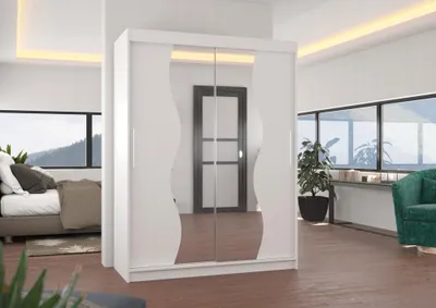 Obrázek produktu pro Šatní skříň se zrcadlem 150 cm TAFLA - bílá