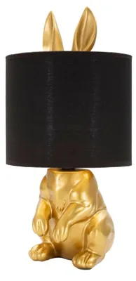 Produktbild von Mauro Ferretti Tischlampe Kaninchen Gold Schwarz 20x43 cm