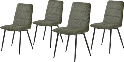 Produktbild von home24 Polsterstuhl - 4er-Set - Cord / Eisen