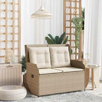 Immagine prodotto di Maison Exclusive - Panchina da giardino in polyrattan beige