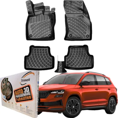 Produktbild von Trimak Autofußmatten kompatibel mit SKODA KAROQ Auto Allwetter Gummimatten