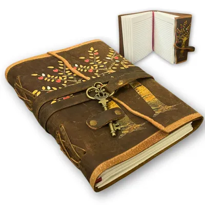 Imagen del producto de Omgoods: Cuaderno de cuero hecho a mano con diseño de árbol
