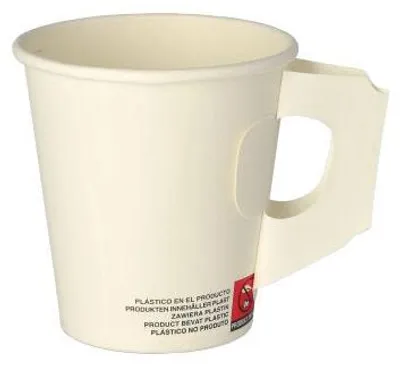 Produktbild von Papstar Pappbecher für Heißgetränke mit Henkel, 0,18 l weiß, 20 x 25 Stück