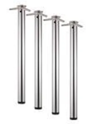 Produktbild von 4er SET Tischbein / Stützfuß - Chrom, Ø 6 cm x 110 cm, höhenverstellbar