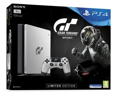 Produktbild von Sony PS4 Slim 1TB + Gran Turismo Sport Limited edition, PlayStation 4, Silber, 8192 MB, GDDR5, AMD Jaguar, AMD Radeon