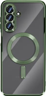 Image de Avizar, coque Galaxy A17 compatible MagSafe avec cadre chromé, vert