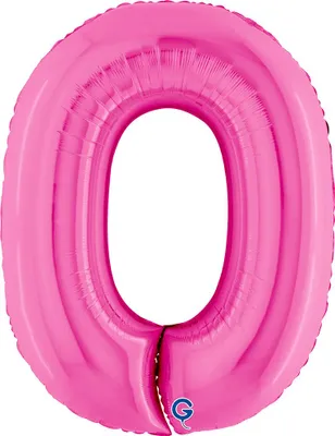 Produktbild von Riesenzahl Folienballon 40"/102cm | Pink Zahl: 0