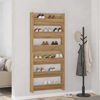 Produktbild von vidaXL Schuhschrank 2 pcs Artisan-Eiche 85 x 18 x 90 cm Holzwerkstoff