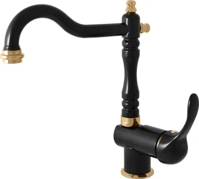 Immagine prodotto di LABE - Miscelatore per lavabo senza scarico, nero opaco/oro L008.0/8CMATZ, RAV Slezák