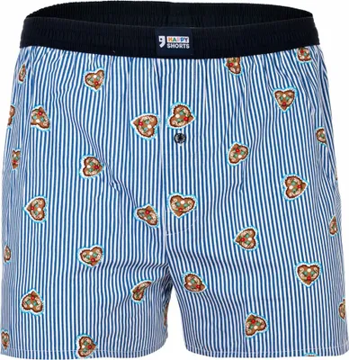 Zdjęcie produktu dla Happy Shorts – męskie bokserki z siateczki – styl amerykański, bawełna, wzór Gingerbread Heart  M
