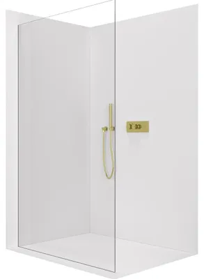 Obrázek produktu pro CERANO - Sprchová zástěna Walk-in Crystal L/P - 8 mm - bezvzpěrový systém - zlatá, transparentní sklo - 150x200 cm