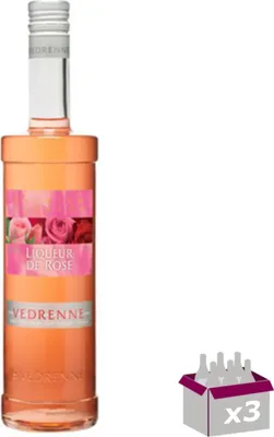 Produktbild von Lot de 3 Vedrenne - Liqueur de rose 18° - 70cL