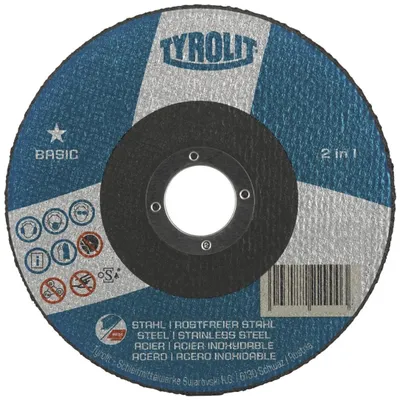 Zdjęcie produktu dla Tarcza tnąca TYROLIT Basic* 2 w 1, Ø tarczy: 125 mm