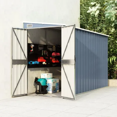 Immagine prodotto di vidaXL Capannina attaccata Grigio 118x288x178 cm Acciaio zincato
