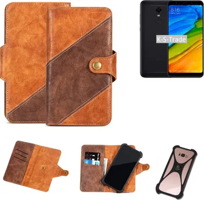 Produktbild von K-S-Trade Handy-Hülle Schutz-Hülle Bookstyle Case Wallet-Case kompatibel mit Xiaomi Redmi 5 Plus Handy Cover Bumper Kantenschutz Smartphone