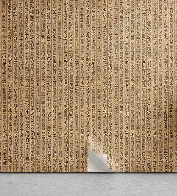 Produktbild von ABAKUHAUS ägyptisch abziehbare & klebbare Tapete für Zuhause, Ancinet Hieroglyphs, selbstklebendes Wohnzimmer Küchenakzent, 33 cm x 90 cm, Sand Braun Schwarz