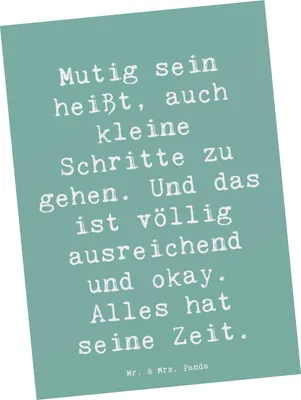 Produktbild von Mr. & Mrs. Panda Postkarte Spruch Selbstvertrauen stärken - Meeresbrise - Geschenk, Trost, Ermutigung, bildkarte, Grußkarte, Ziel erreichen, innere Stärke, Zuversicht