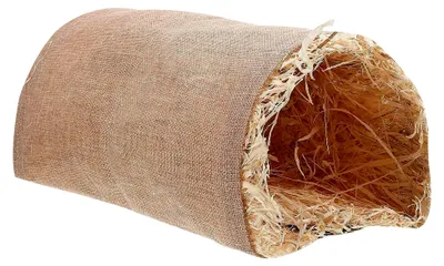 Produktbild von Kleintier-Spieltunnel aus robustem Material - Warmes Versteck für Kaninchen und Hamster - Bissfester Haustiertunnel in Hellbraun - Interaktives Nest und Schlafhöhle für kleine Tiere