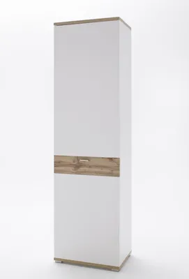 Produktbild von Garderobenschrank >Clayborn< in weiss / Wotan-Eiche Nachbildung  - 58x205x40cm (BxHxT)