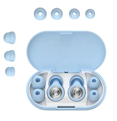 Image de INF Bouchons d'oreille de sommeil à réduction de bruit - Silicone souple insonorisant Bleu