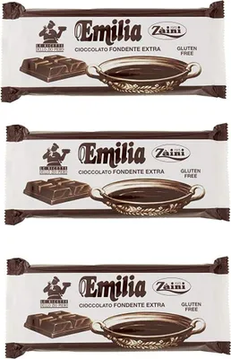Produktbild von 3x Zaini Emilia Cioccolato Fondente Dunkle Tafel Schokolade Gebäckprodukt 1Kg Gluten-frei
