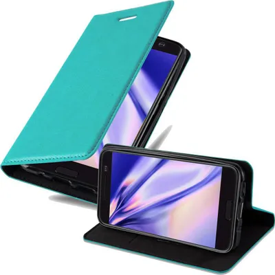 Produktbild von Cadorabo Hülle für HTC 10 (One M10) Schutz Hülle in Türkis Handyhülle Etui Case Cover Magnetverschluss