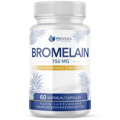 Produktbild von Provilea Bromelain Kapseln | Hochwertige Enzymformel | 60 Kapseln Inhalt