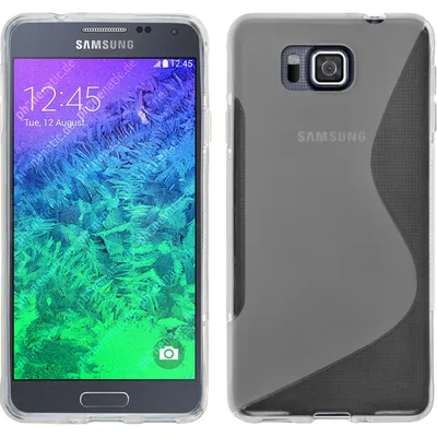 Produktbild von PhoneNatic Case kompatibel mit Samsung Galaxy Alpha - clear Silikon Hülle S-Style + 2 Schutzfolien