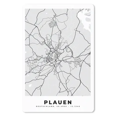 Produktbild von MuchoWow® Mauspad Mousepad Karte - Plauen - Deutschland - Stadtplan 40x60 cm - Mousepads - Maus Mat - Pad - Mausunterlage - Schreibtisch Accesoire