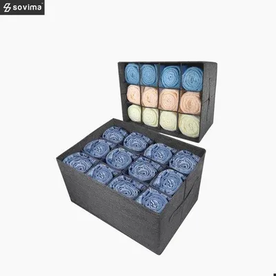 Image de Organiseur de vêtements à 12 compartiments pour vêtements et serviettes