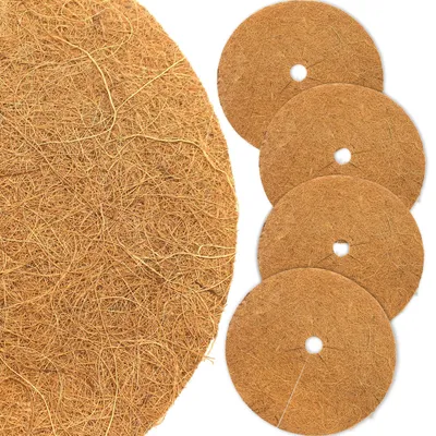 Produktbild von Kokosmatten als Winterschutz für Pflanzen, 40 cm große Kokosmulchscheiben für Topfpflanzen, Pflanzenschutz, Schutz vor Kälte, 4 Stück