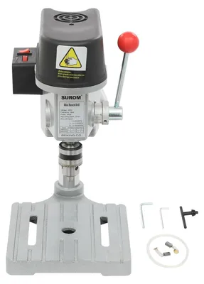 Produktbild von Mini Tischbohrmaschine - Ständerbohrmaschine 5158A - 3 Geschwindigkeiten - 340W Netzbetrieb - EU-Stecker 220V - Bohrtiefe 25 mm - Spannbereich 1-10 mm