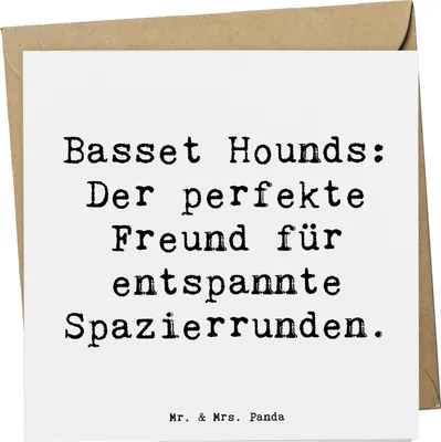 Produktbild von Mr. & Mrs. Panda Grußkarte Spruch Basset Hound Freund - Weiß - Geschenk, Hunderasse, Hunderassen Beschreibung, Klappkarte, liebevoll, Hunde, Gelassenheit, Charakter, Ruhe