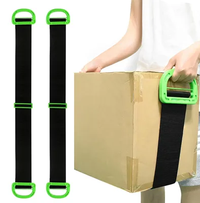 Zdjęcie produktu dla Pasek do przenoszenia mebli - Regulowany do 160 cm - Zestaw 2 szt. - 75 kg - Do transportu i noszenia