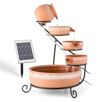 Obrázok produktu pre Blumfeldt Empoli - kaskádová solárna fontána, 200 l/h , 2W solárny panel , hnedá