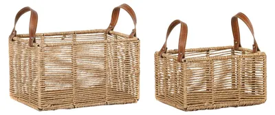 Metallkorb-Set 2 Stück 36x27x33 cm Braun