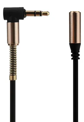 Schwarze 1 m Klinken-Verlängerung mit Winkelstecker