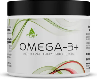 Obrázek produktu pro Omega-3 Plus - 60 kapslí I rybí olej I rybí olej I softgelové kapsle I vysoce koncentrované EPA a DHA I pro normální hladinu krevních lipidů I metabolismus lipidů (cholesterolu) I pro normální krevní tlak I normální činnost srdce I triglyceridová forma I TG forma I vysoká biologická dostupnost I nejvyšší dávka EPA a DHA