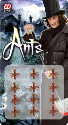 Produktbild von 12 Stück Deko Ameisen aus Kunststoff, 16 mm, für Halloween Dekorationen